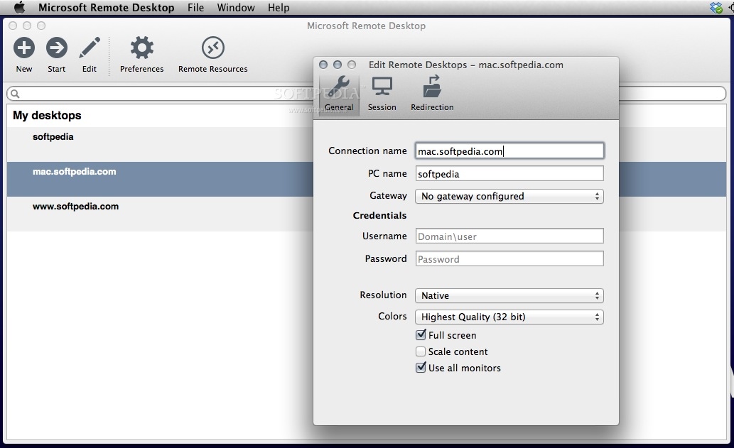 Remote desktop client for mac